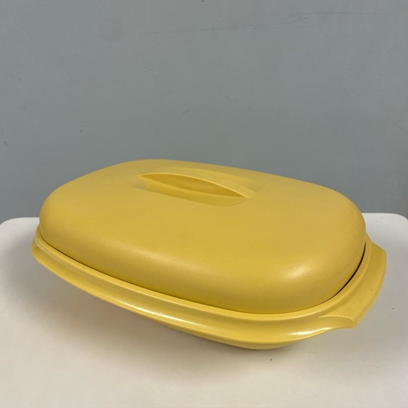 Vintage Tupperware 3 Pc Harvest Gold Microwave Vegetable Steamer 1273 1274 1275 - Picture 3 of 8